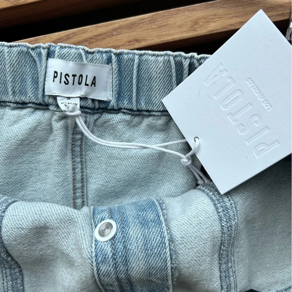 🆕 Anthropologie Pistola Daphne Strapless Denim High Rise Barrel Leg Jumpsuit - Picture 13 of 16